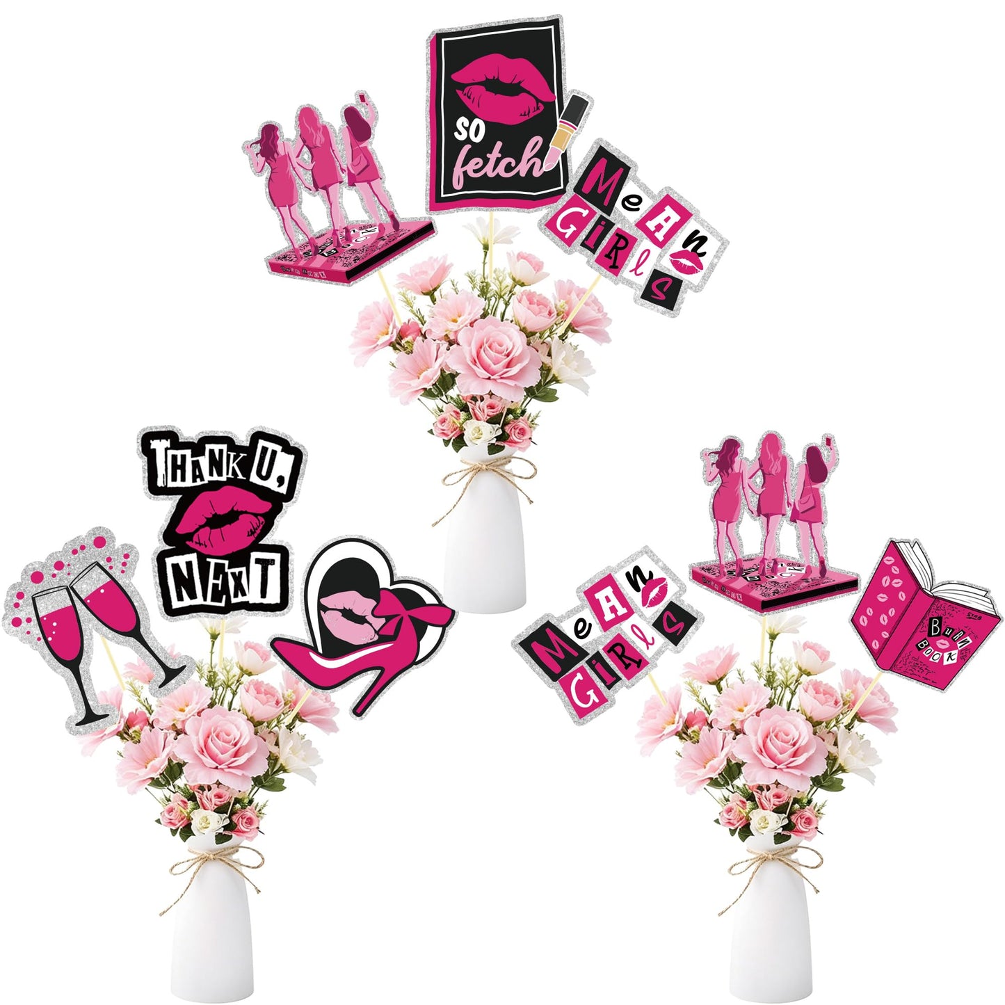 12Pcs Mean Table Centerpieces Sticks Burn Book Theme Girls Party Supplies for Table Centerpieces