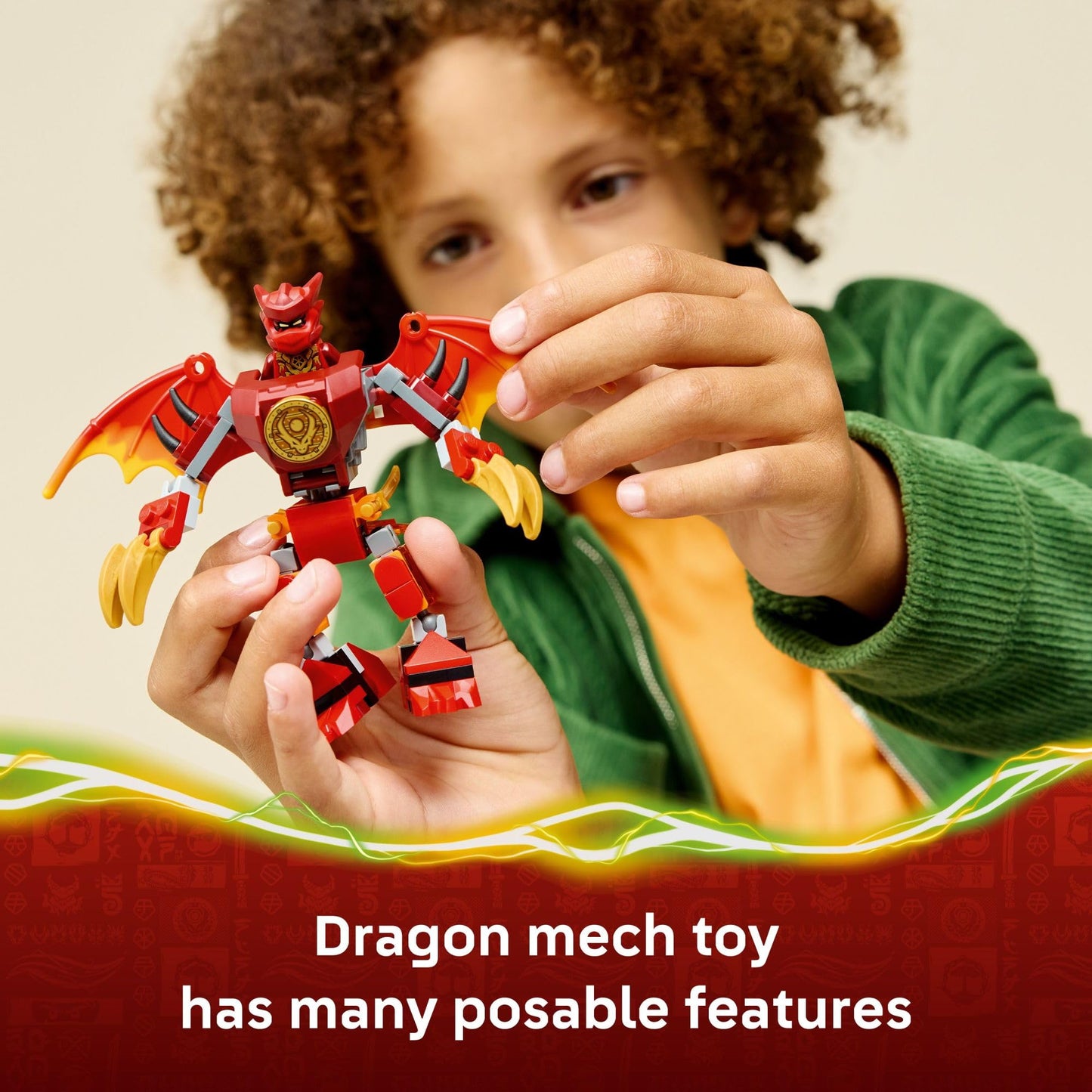 LEGO NINJAGO Kai’s Dragon Mech Battle Pack Building Toy for Boys, Girls, & Kids, Ages 6+ - Poseable Dragon Figure & 3 Character Minifigures for