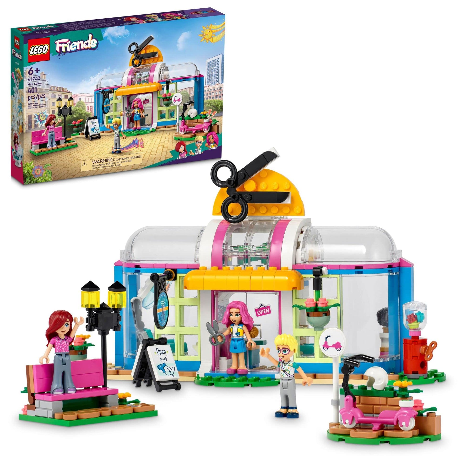 LEGO Friends Toy Hair Salon Building Toy - Hairdressing Set with Paisley & Olly Mini-Dolls, Creative Pretend Play Spa with Accessories, Fun for Boys,