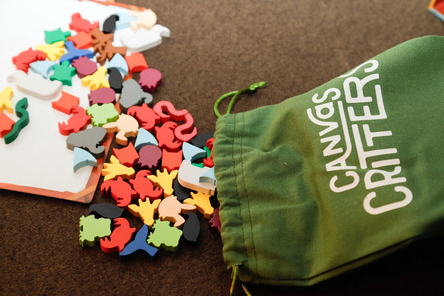 Canvas Critters - Creative Party Game for All Ages | 2 to 6 Players | Build Mosaics with Colorful Animal Meeples | Family-Friendly Board Game