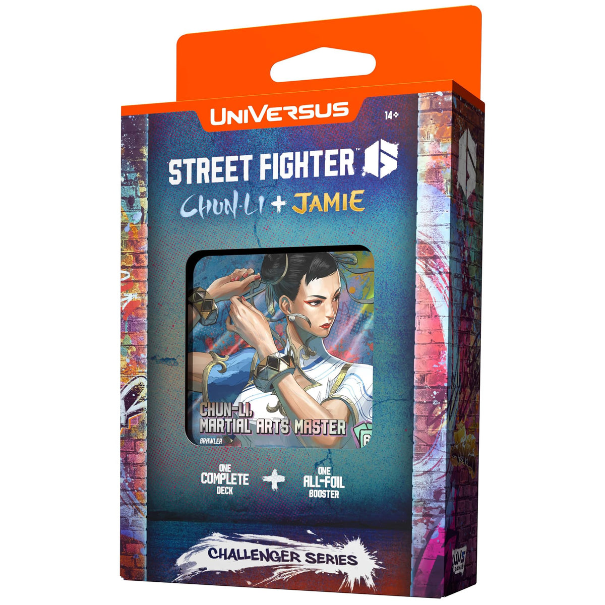 UniVersus: Street Fighter 6: Challenger Series - Chun-Li & Jamie - Deck Building Card Game, Ready to Play Character Deck, 6 Foil-Alt Art Booster Cards