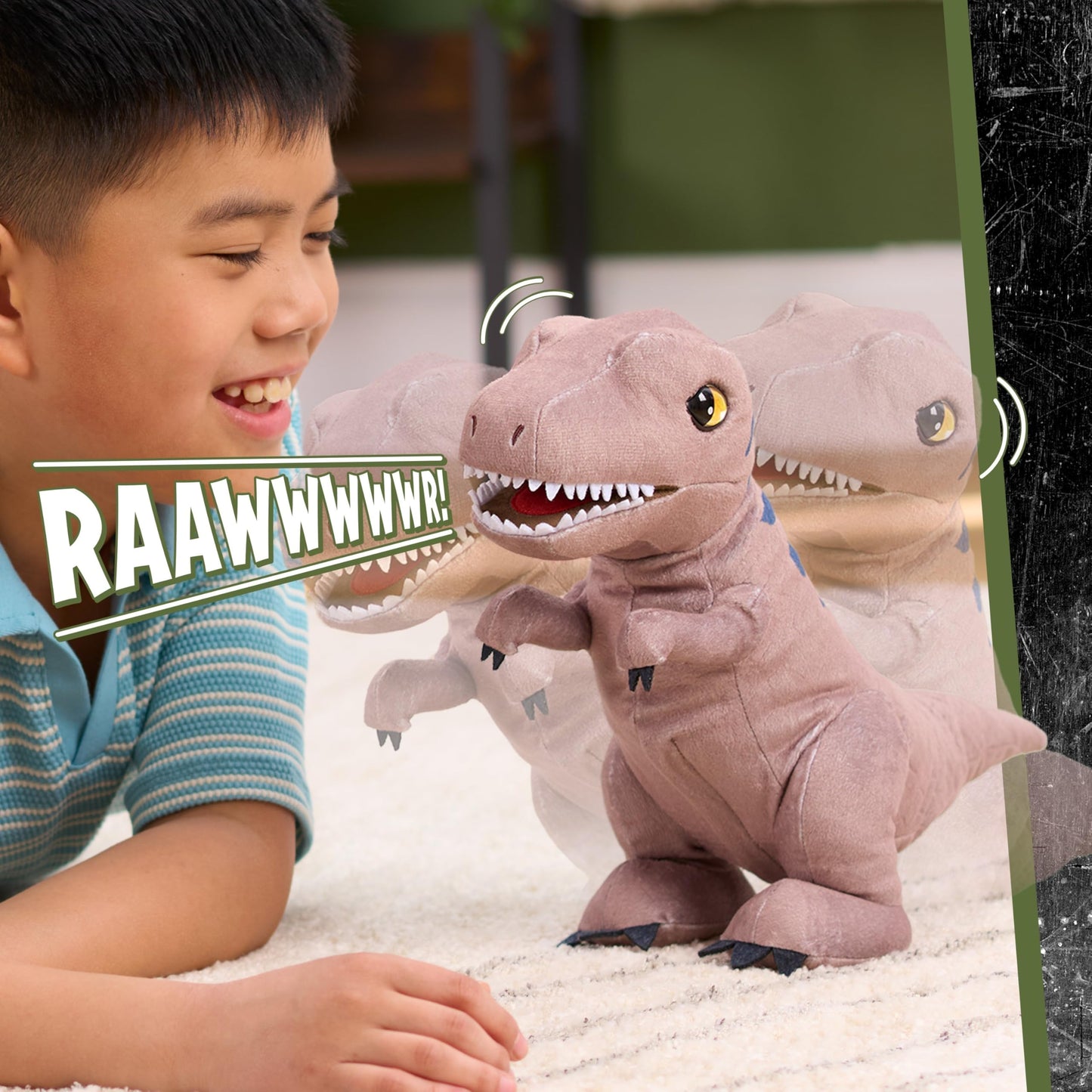 JURASSIC WORLD Rebirth Roaring T. rex Interactive Plush Dinosaur