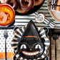 Black Polka Dot Napkins with Orange Fringe - 24 Paper Napkins, 4.25" x 7.75", Scalloped Edges, Ideal for Halloween Party & Kids Birthday Celebration