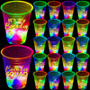 mishunyus 24 Pack Glow Birthday Squad Cups 16oz - Reusable Light Up Party Cups for Adult Birthdays 21st, 30th, 40th, 50th, 60th Theme Decorations