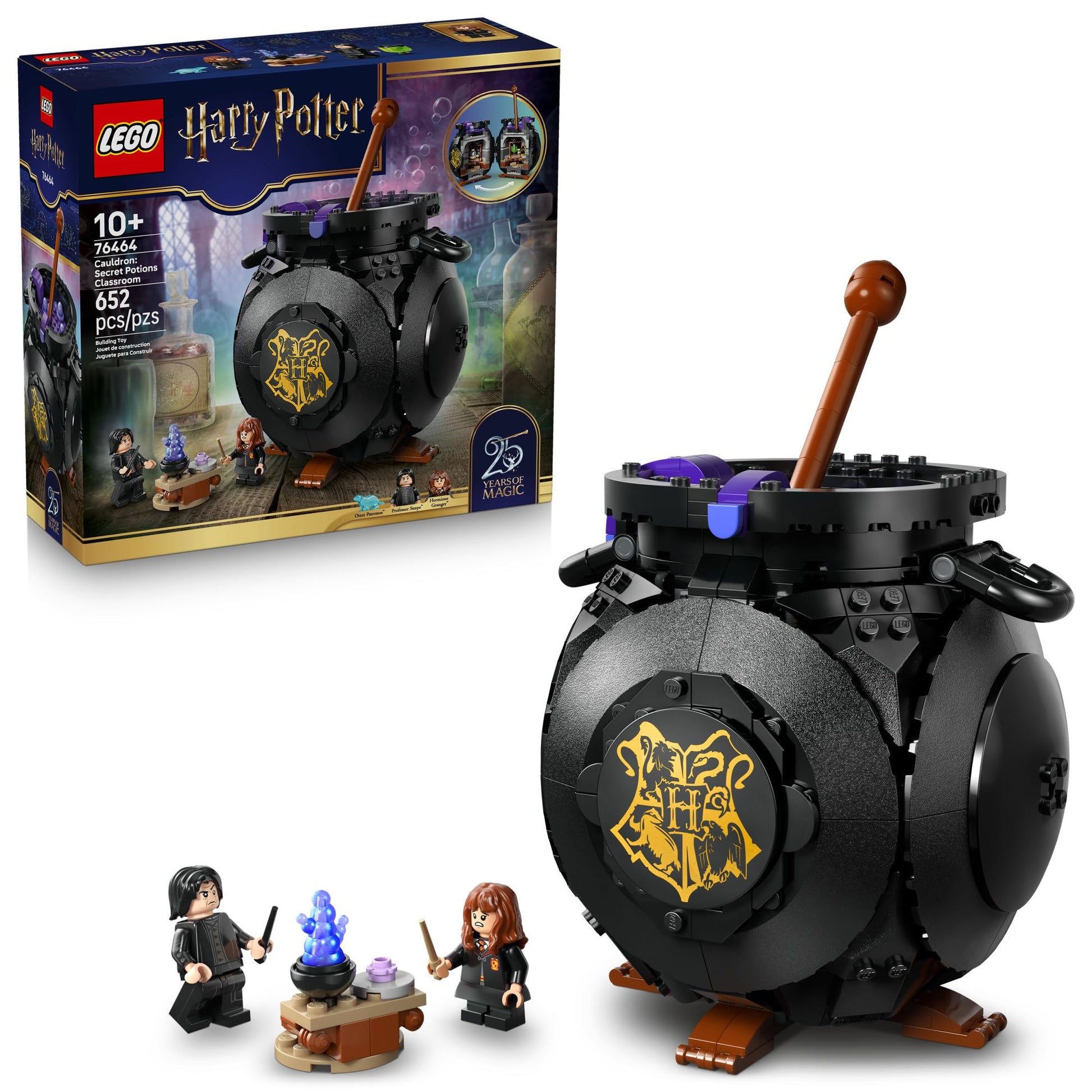 LEGO Harry Potter Cauldron: Secret Potions Classroom Building Toy for Girls & Boys - Pretend Play Set for Kids, Ages 10+ - 2 Minifigures & Hermione's