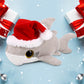 DolliBu Santa Big Eye Shark Stuffed Animal Plush Toy - Soft Ocean Life Animal Dress Up with Red Santa Claus Outfit, with Name Personalization - 6 Inch
