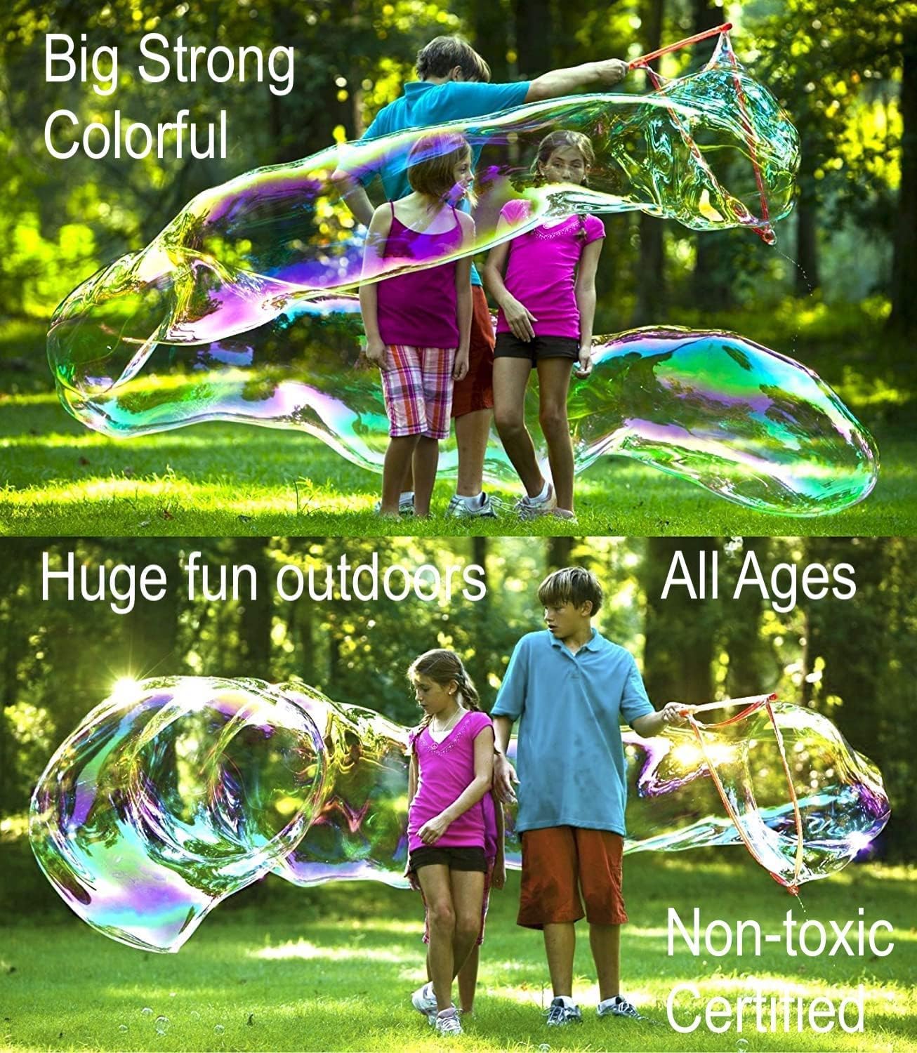 BUBBLETHING Original Big Bubbles Wand & Mix for 2.7 Gallons Bubble Solution
