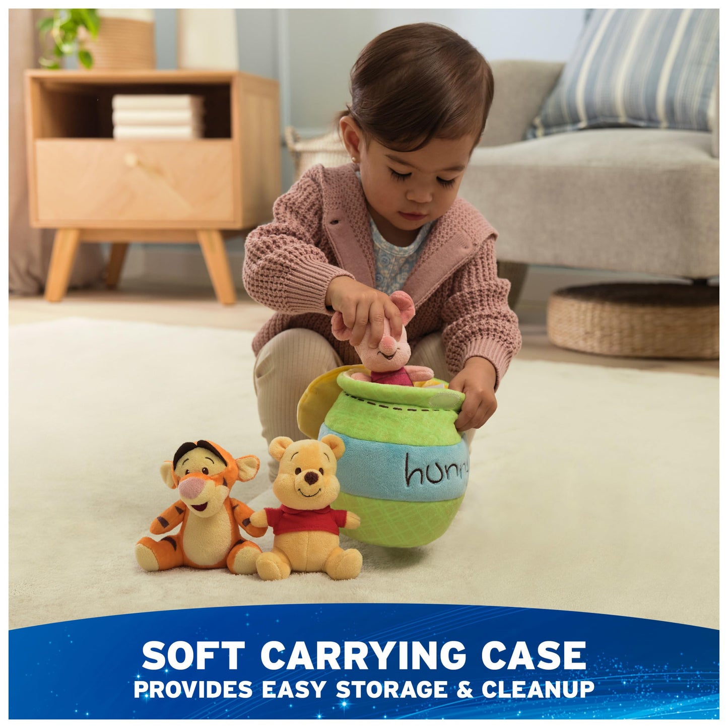 GUND Disney Winnie the Pooh 4-Piece Sensory Plush Toy Playset for Babies