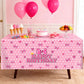 KMZFPYJ 6Ft Pink Bow Birthday Party Tablecloth, Cute Mouse Bow Party Decorations, Bow Table Cloth for Kids Girls Pink Mouse Theme Party Decorations