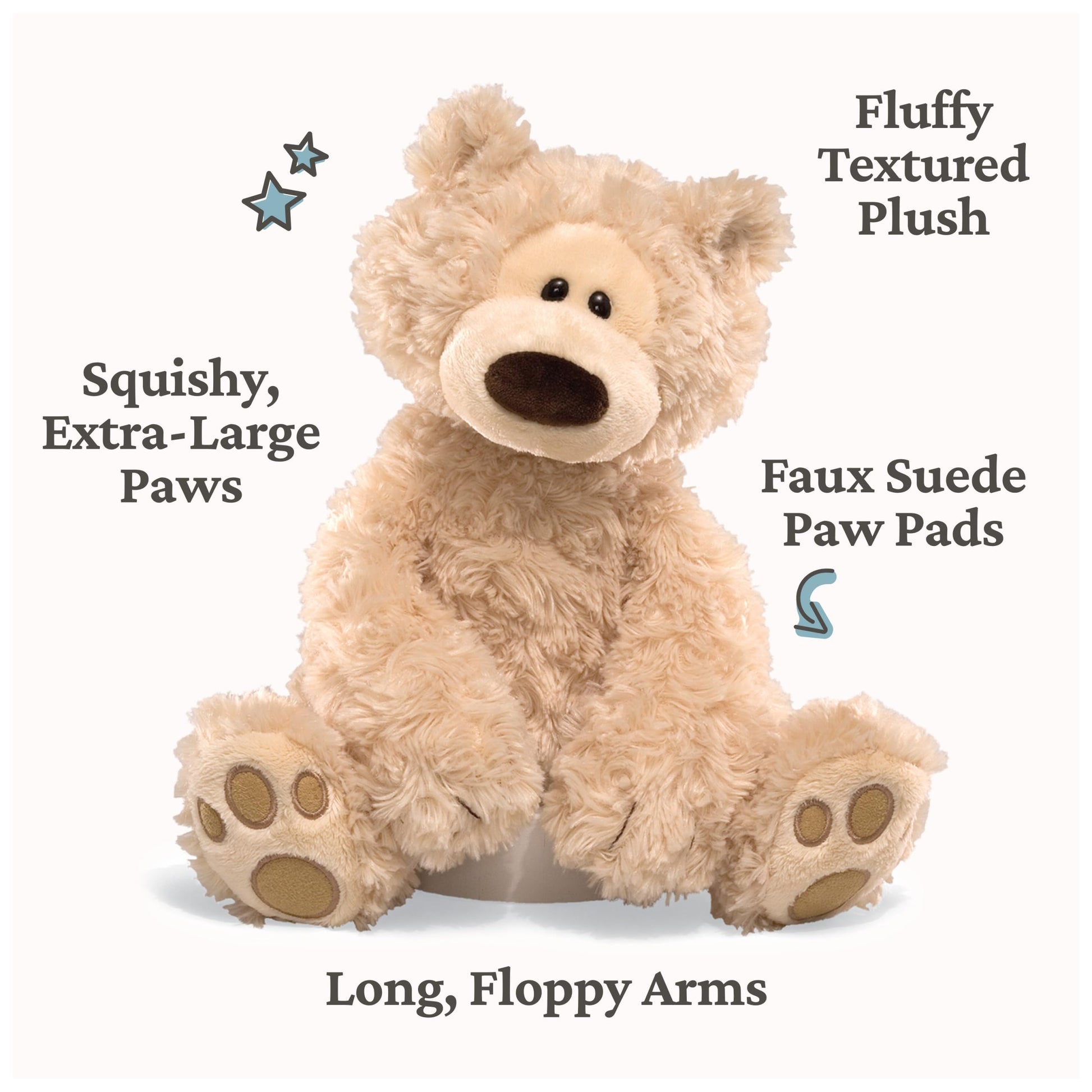 GUND Philbin 12-Inch Classic Beige Teddy Bear Plush Toy for Ages 0+