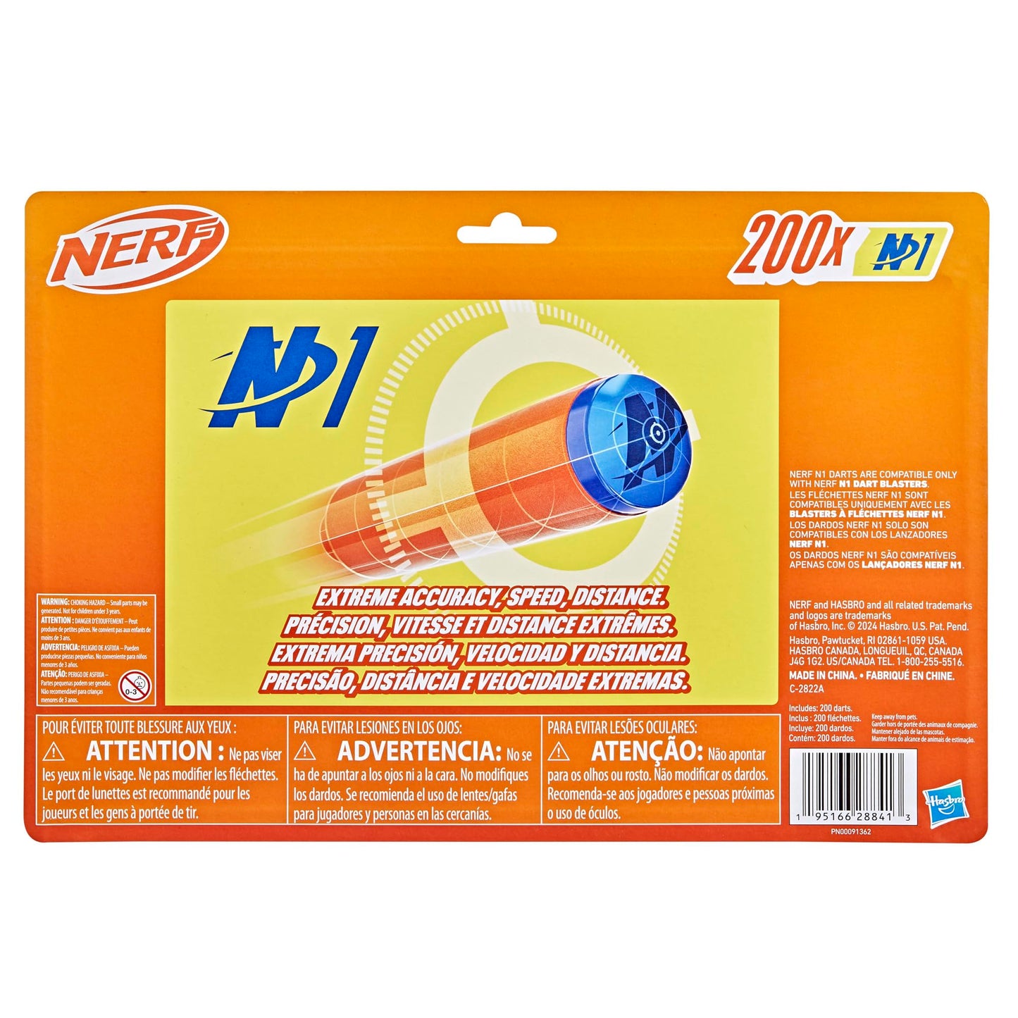 Nerf N Series N1 Dart Refill Pack, Includes 200 Darts, Compatible Only with Nerf N Series Blasters, Outdoor Games, Ages 8+