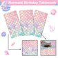 JQSSHXB Mermaid Tablecloths 3 Pack Disposable Plastic Birthday Party Favors (Fish Scale)