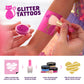 Pretty Me Glitter Tattoo Kit for Kids - Glitter & Metallic Fake Tattoos for Girls - Birthday Gift Ideas for Girl - Temporary Tattoo Set - Craft Kits