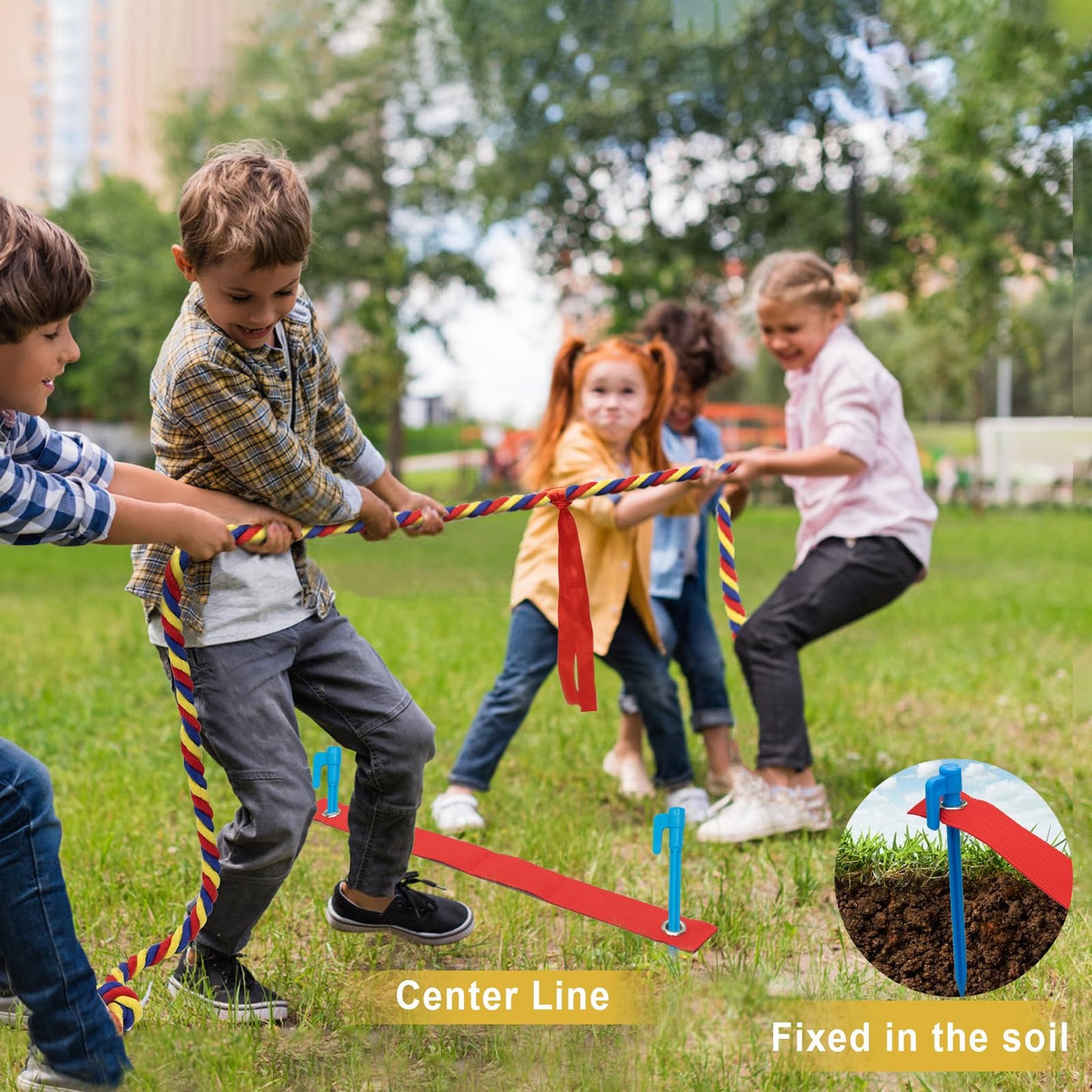 Tug of War Rope for Kids and Adults, 20/40/60FT Tug a War Rope for Outdoor Games Field Day Family Reunion Birthday Games, Outside Activities Yard