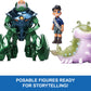 Mattel Disney and Pixar Elio Action Figure Storyteller 3 Pack, Elio, Ambassador Grigon and Glordon Characters, Posable Movie Toys at 4-in Scale
