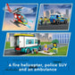 LEGO City Emergency Vehicles HQ 60371, Fire Rescue Helicopter Toy Set, Ambulance, Motorbike and Police Car Toys, Gift for Kids, Boys & Girls Age 6