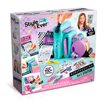 Canal Toys Style 4 Ever Scrapbooking Station; Unique 3-in-1 Scrapbooking Station That Includes Embossing Machine, Tape/Sticker Dispensers, Over 150
