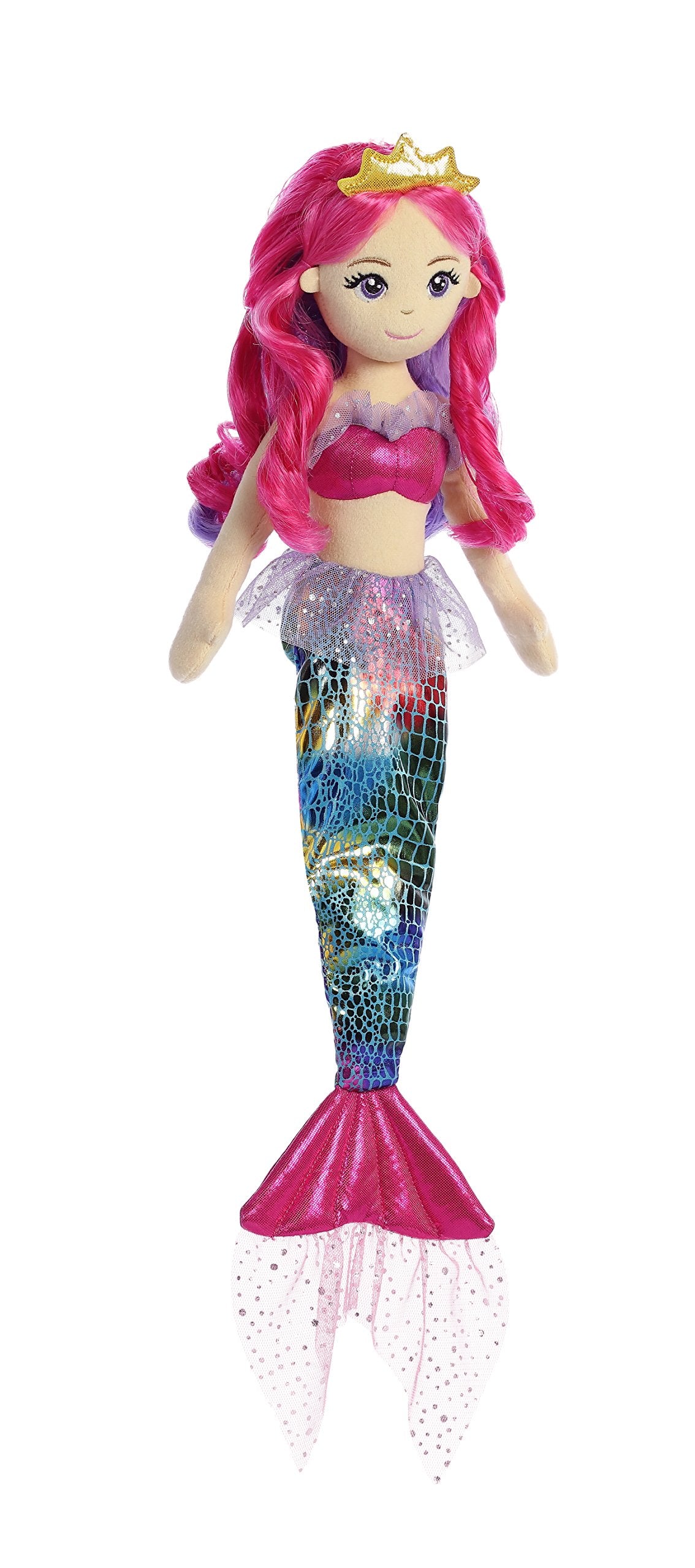 Aurora® Enchanting Sea Sparkles™ Rainbow Fuchsia™ Stuffed Doll - Imaginative Play with Magical Companions - Perfect for Kid's Birthdays