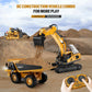 KIDMARKT Remote Control Excavator Toy for Boys | 11-Channel Metal Construction Truck with Lights, 2×1200mAh Batteries, 120-Min Playtime | RC Excavator