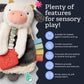 Itzy Ritzy - Itzy Lovey Including Teether - Baby Lovey with Teether, Textured Ribbons & Dangle Arms - Features Crinkle Sound, Sherpa Fabric and Minky