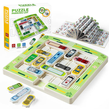 NUBLIXIP Parking Puzzler Magnetic Travel Game - 360 Traffic Jam Logic Challenges, Brain Teaser Toy for Kids Ages 3+, Parent-Child Problem Solving Car
