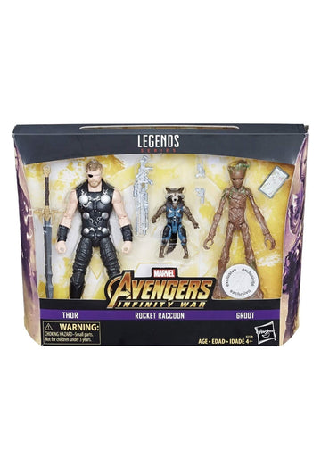 Marvel Legends Thor, Rocket, and Groot Action Figures