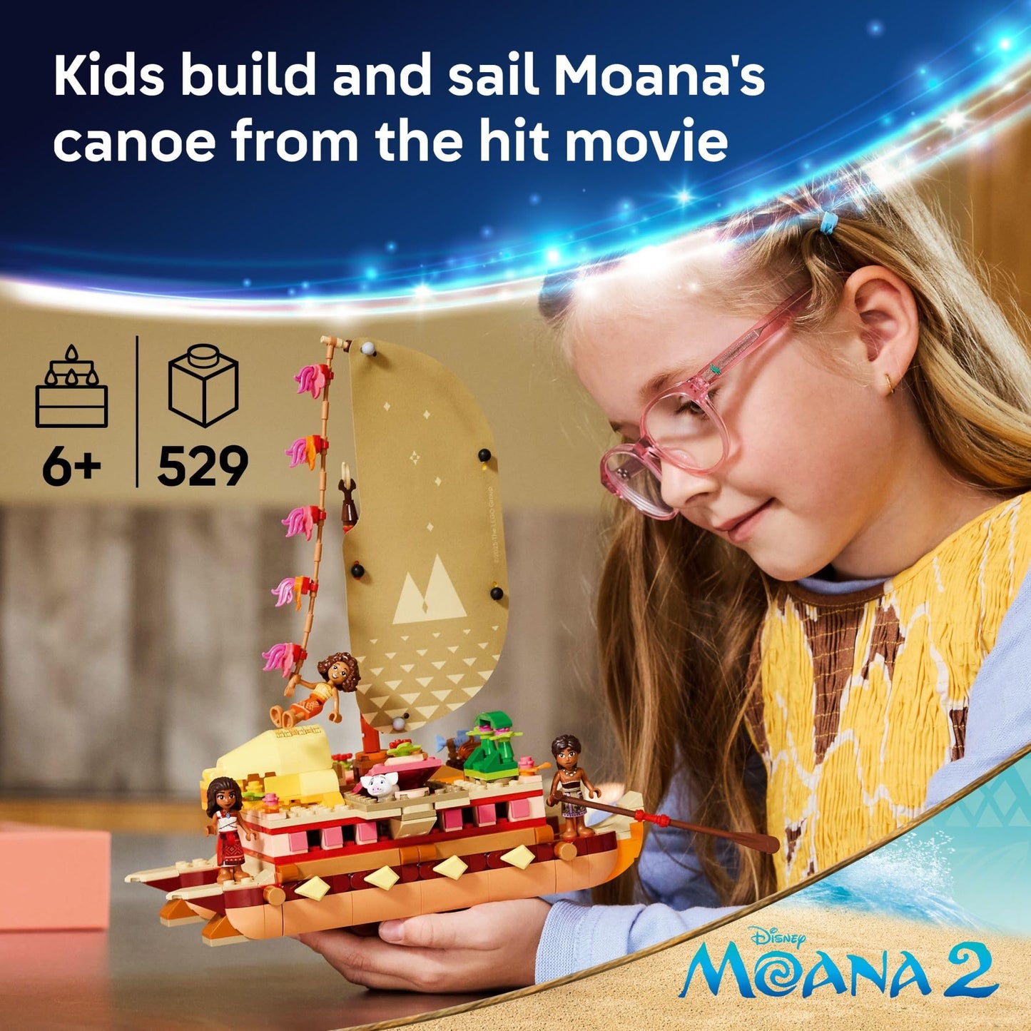 LEGO Disney Moana's Adventure Canoe Building Toy Set - Pretend Play Toy Boat for Kids, Girls & Boys, Ages 6+ - Disney Gift Idea for Fans of Moana
