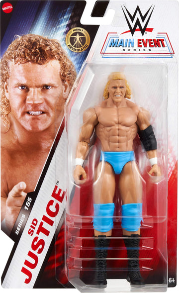 Mattel WWE Sid Justice Action Figure, Main Event Series #155 6-inch Collectible with 10 Articulation Points & Life-Like Look