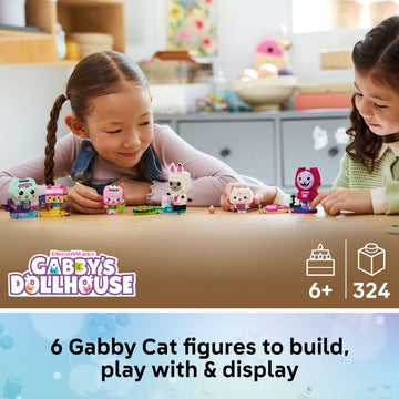 LEGO Gabby’s Dollhouse Gabby’s Brick-Built Cat Friends Building Toy for Girls & Boys - Pretend Play Set W/6 Animal Toy Figures for Kids, Ages 6+
