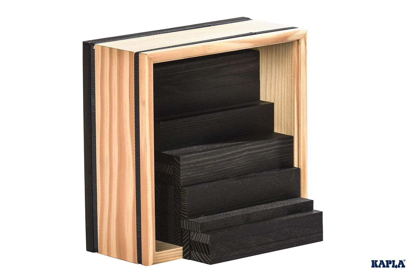 KAPLA 40 Squares Black - Wooden Construction Set 40 Black Colored Building Planks