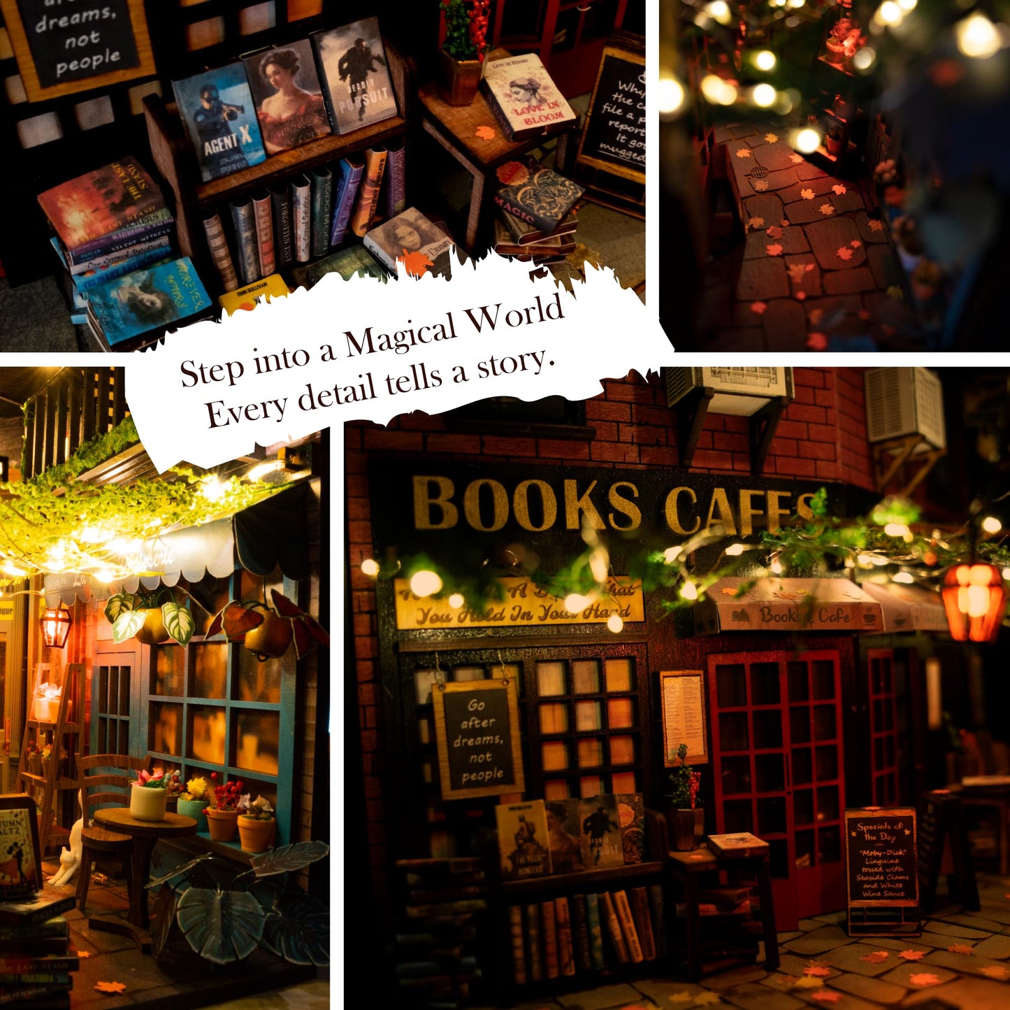 MiniAlley Book Nook DIY Kit - Dreamy - Miniature House Dollhouse Kit for Adult and Teens, Desgined in USA, Booknook Bookshelf Decor Alley Model Build