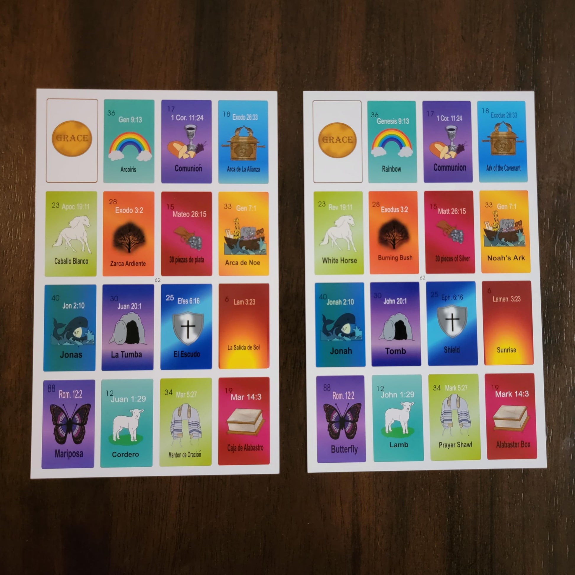 Bible Loteria Game - Christian Bingo - Easy Family-Friendly Party Games - Religious - Card Games for Adults, Large Group Games - Spanish Christian
