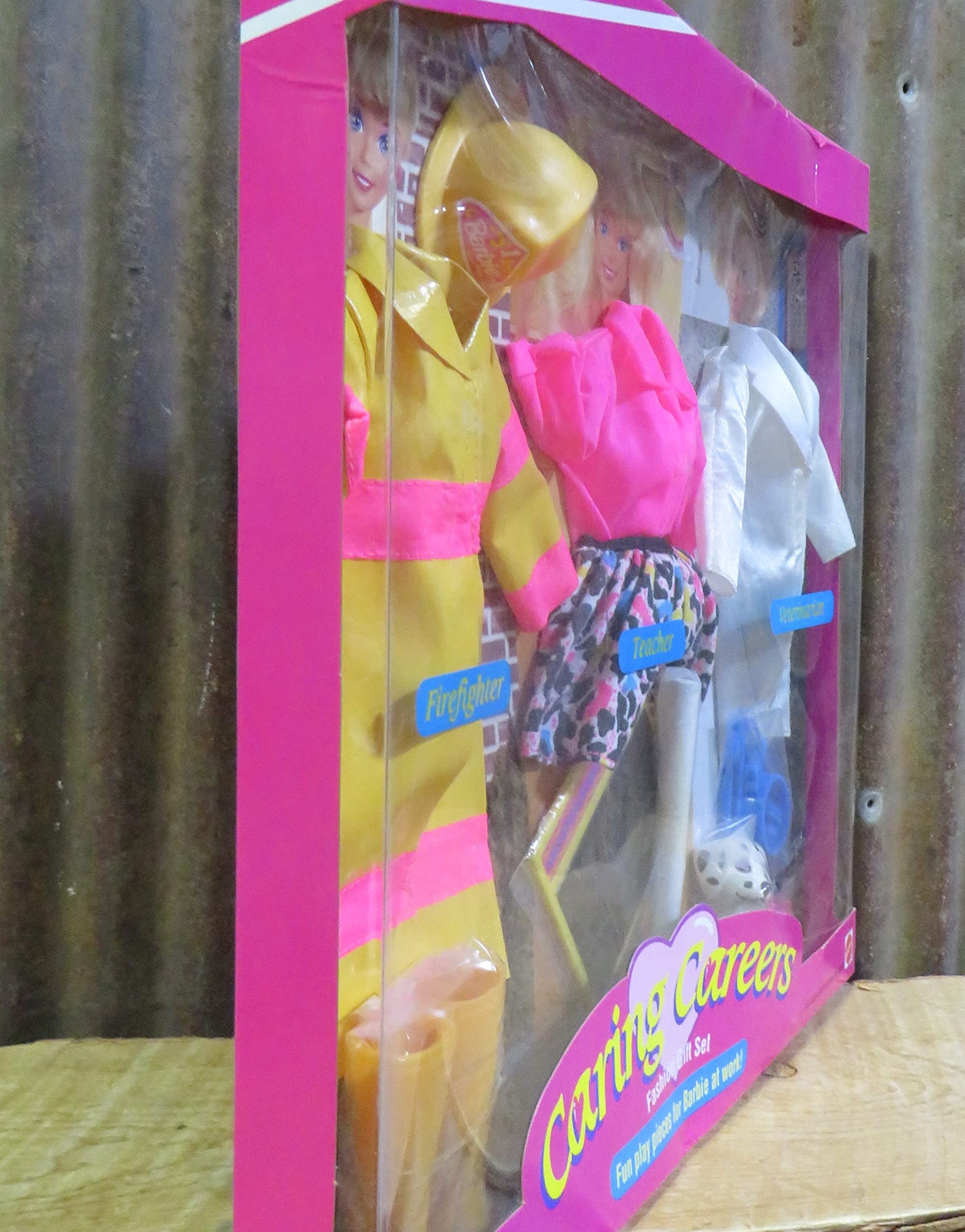 Barbie Caring Careers Fashion Gift Set - Firefighter, Vet & Teacher (1993)