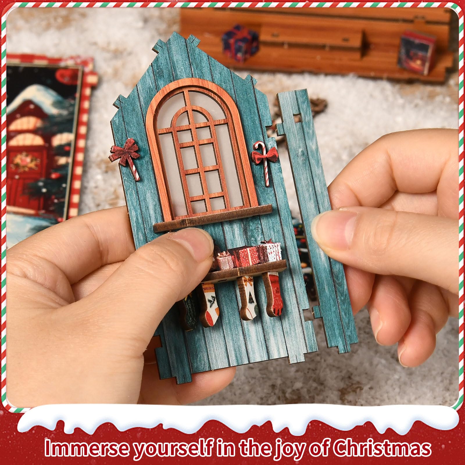 Book Nook Kit for Adults, DIY 3D Wooden Puzzle Miniature Booknook Kit with LED Sensor Light, Crafts Bookshelf Decoration Gift for Adults and Teens