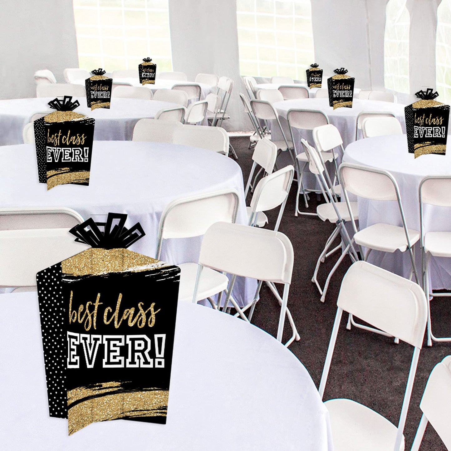 Big Dot of Happiness Reunited - Table Decorations - School Class Reunion Party Fold and Flare Centerpieces - 10 Count