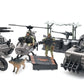 MISTBUY Military Vehicles Toys Playset with Army Men Action Figures, Helicopter, Armored Vehicle, Truck, Motorcycle, Tent and Dog for Pretend Play