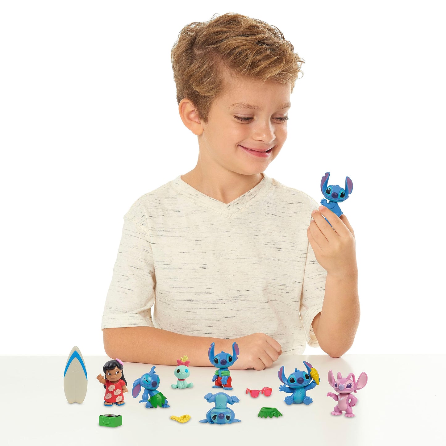 Disney’s Lilo & Stitch Deluxe Figure Set, 13-Piece Set, 2-inch tall Collectible Figurines, Pretend Play, Kids Toys for Ages 3 Up by Just Play