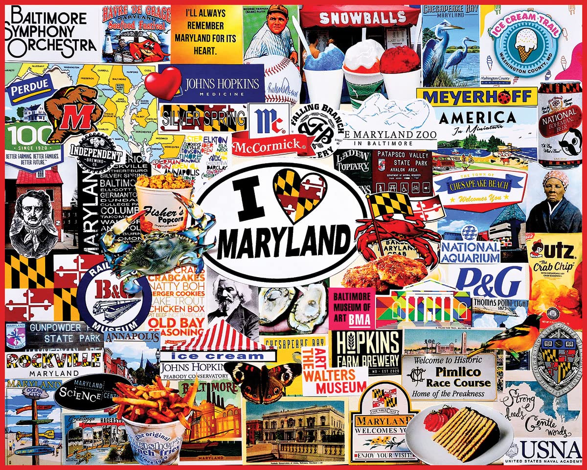 White Mountain 1000 Piece Jigsaw Puzzle The Old Line State, I Love Maryland