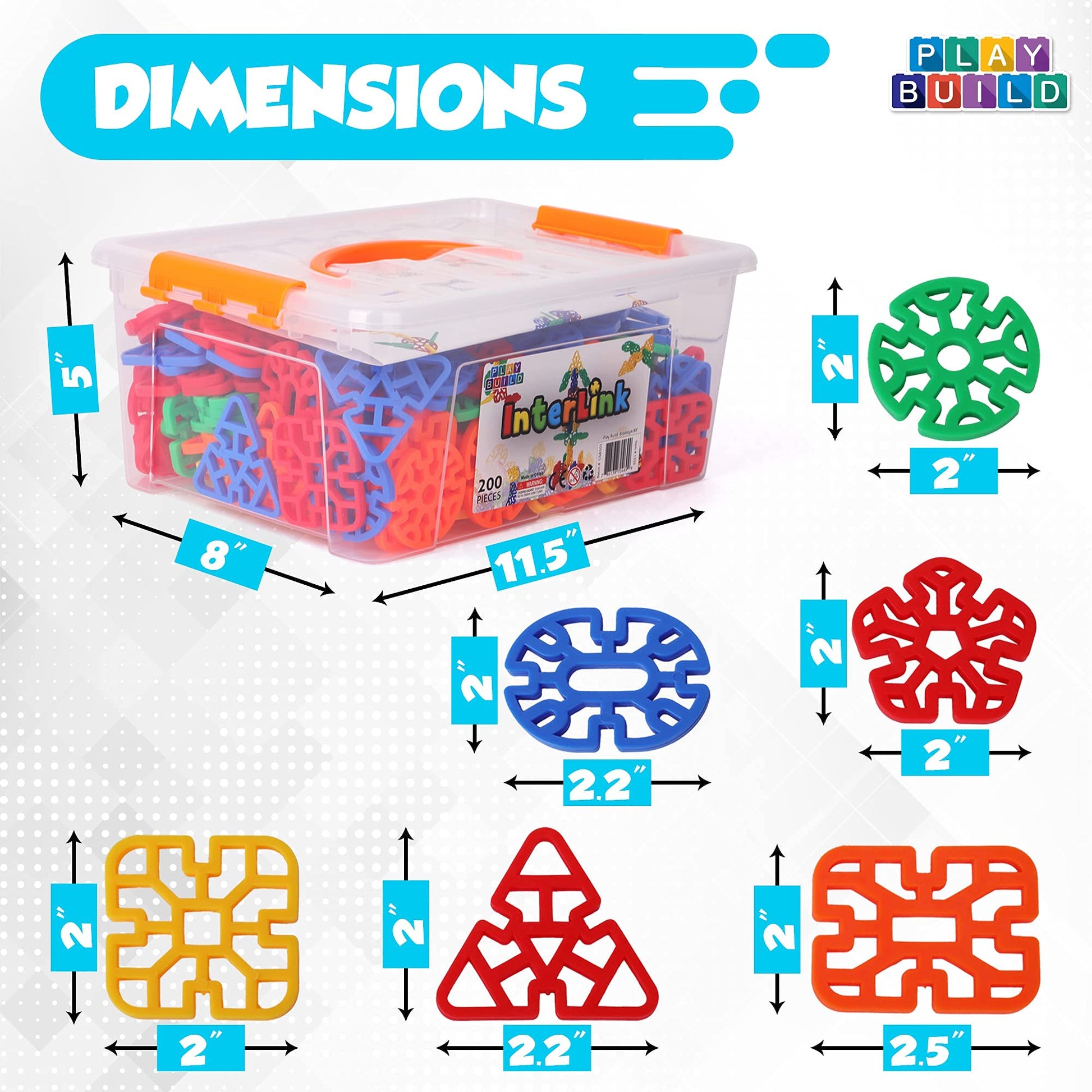 Play Build Interlinks Connector Building Toys, Interlocking Stem Toys for Boys and Girls, Baby and Toddler Toys, Creative Construction Stem Building