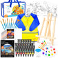 69 Pack Kids Paint Set, Shuttle Art Art Set for Kids with 30 Colors Acrylic Paint, Wood Easel, Canvas, Painting Pad, Brushes, Palette and Smock