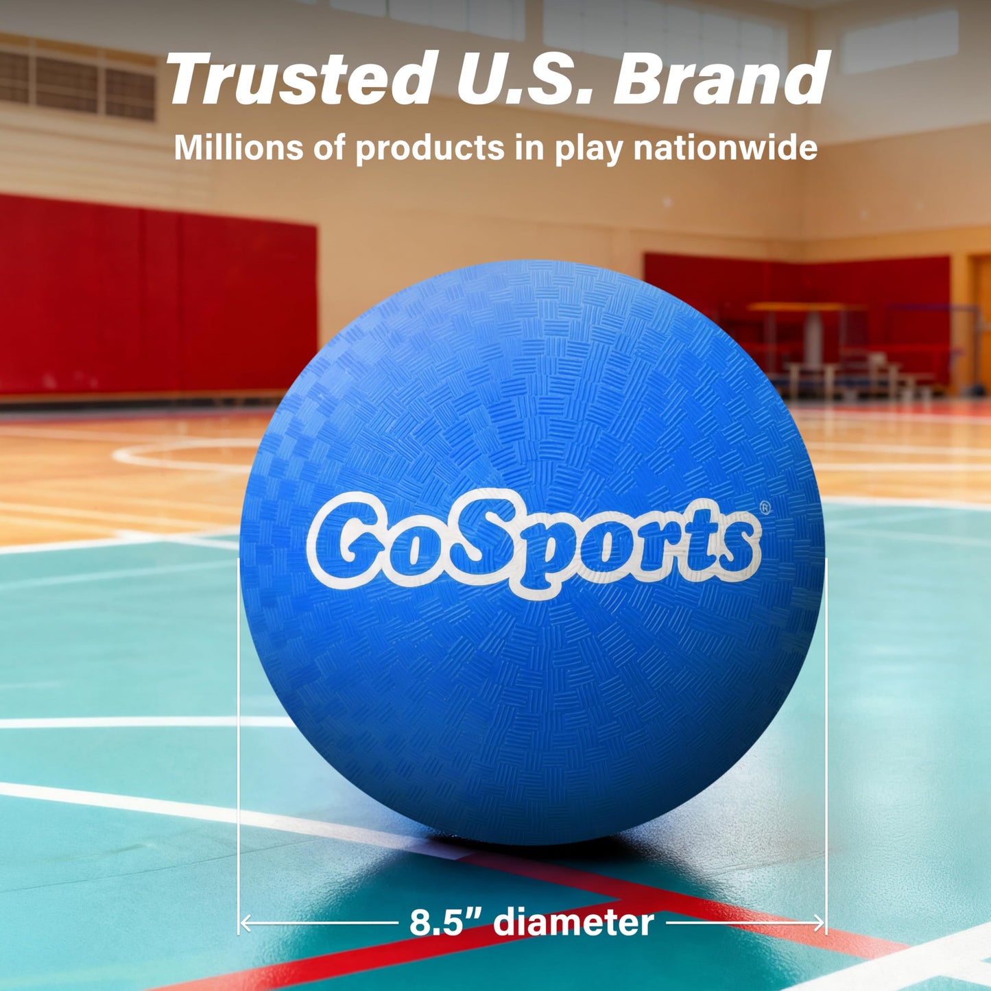 GoSports 8.5 inch Playground Ball (Set of 6) with Carry Bag and Pump - Classic