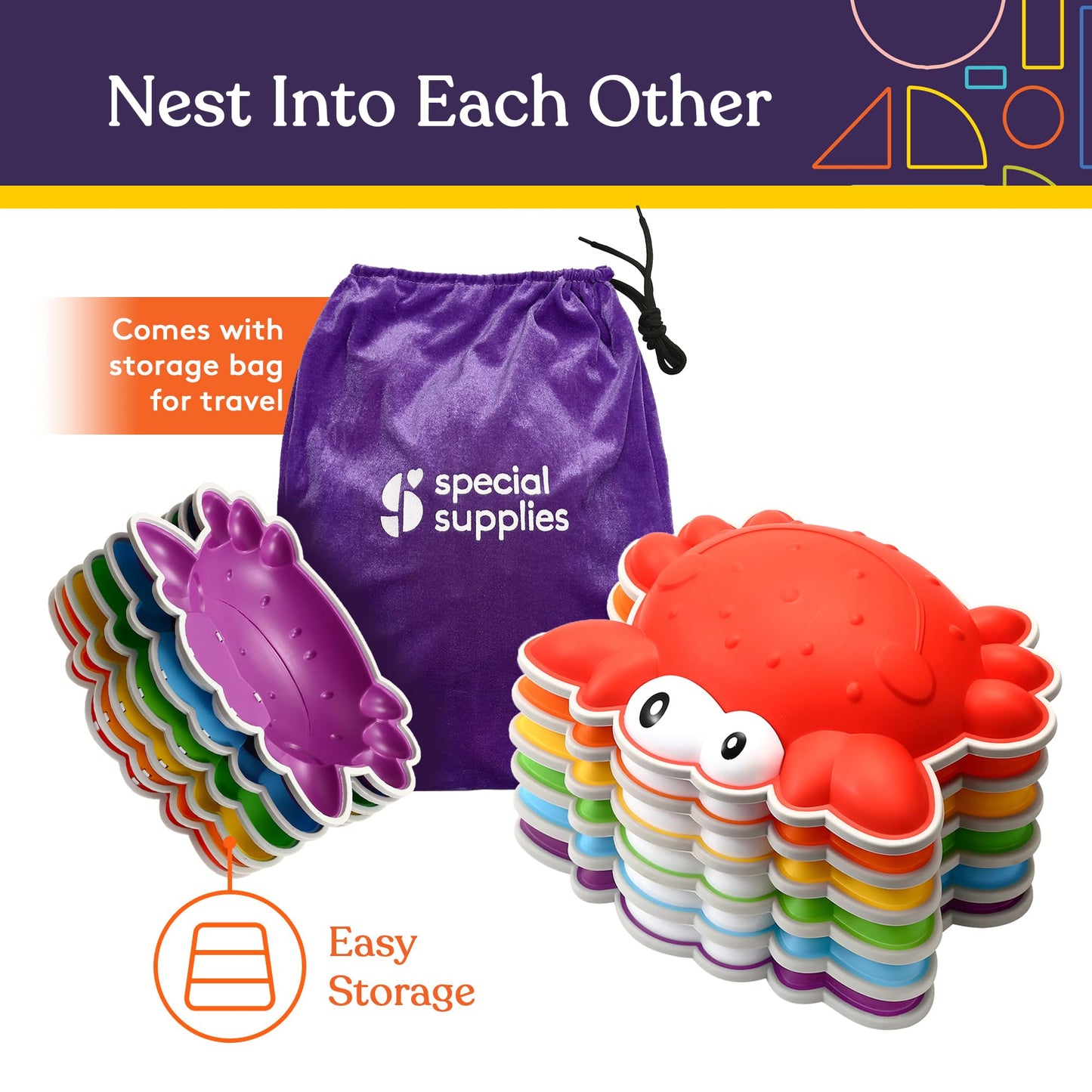 Special Supplies Stepping Stones for Kids - Indoor/Outdoor Play - Child Safe Rubber, Non-Slip Edging - Promotes Coordination, Balance, Strength- Set
