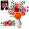 Flowers Bouquet Building Blocks Set - 19 Colorful Flower Building Set Rose, Lily, Peony, 1010 PCS DIY Artificial Botanical Collection for Adults Women