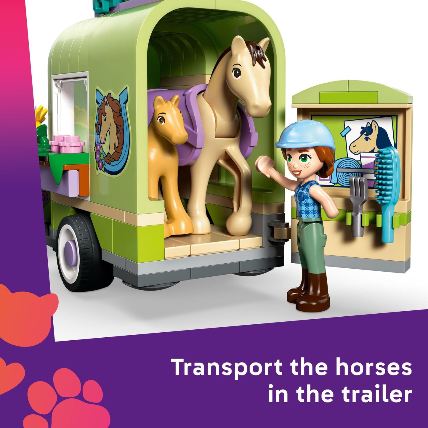 LEGO Friends Horse & Baby Foal Trailer Building Toy for Girls & Boys - Pretend Play Set for Kids, Ages 7+ - W/Autumn & Matilde Minidolls, Toy Animals