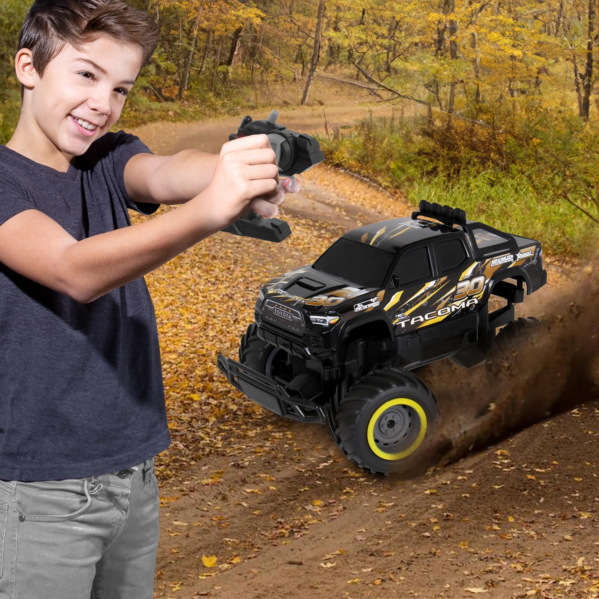 NKOK Mean Machines Toyota Tacoma RTR RC, Orange/Black, 2.4 GHz, Ages 6+