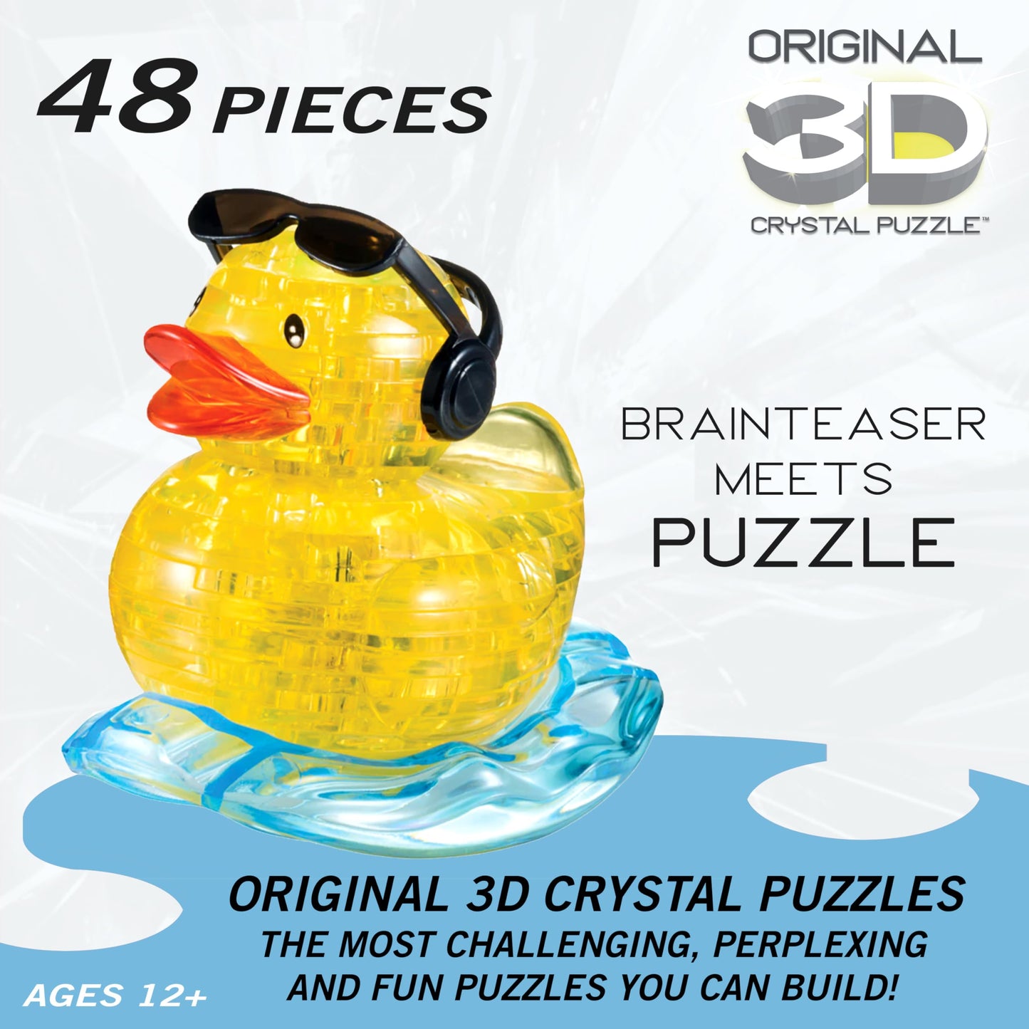 Yellow Rock'n Duck Crystal 3D Puzzle, 45-Pc Brain Teaser, Ages 12+