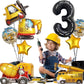 Construction Truck Balloons for Boys 3rd Birthday Party Supplies - Tractor Themed Decorations and Favors