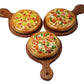 ThaiHonest 3 Pieces Pizza Miniature Set, Realistic Miniature Pizza on Wooden Tray, Dollhouse Food, 1:6 Scale, Multicolor, Clay
