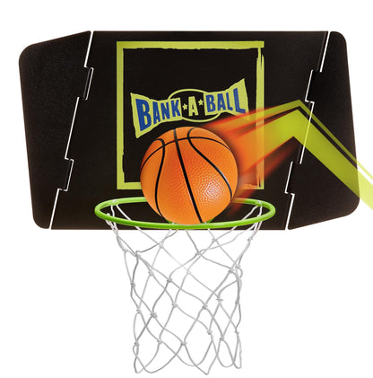 Bank-A-Ball Mini Basketball Hoop for Adults or Kids - Indoor Portable Adjustable Playing Set w/Ball - Over The Door Hoop with Adjustable Backboard
