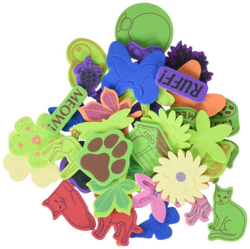 Wonderfoam Self-Adhesive Nature Assorted Shape Foam Sticker, Assorted Size, Assorted Color, 4.5 oz